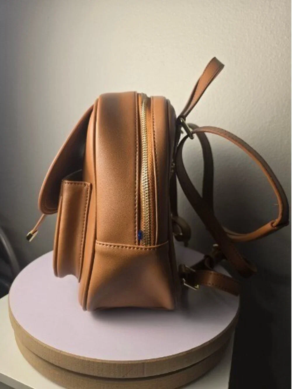 Belle & Bloom Camila Leather Backpack – Tan/Brown Gold Hardware Excellent